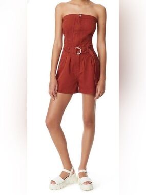 NWOT Circus NY By Sam Edelman Strapless Belted Romper y2k utility Sz 27 US 4
